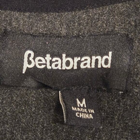 Betabrand Gray White Pinstripe Executive Pencil Dress Fitted 3/4 Sleeve Medium - Picture 8 of 9